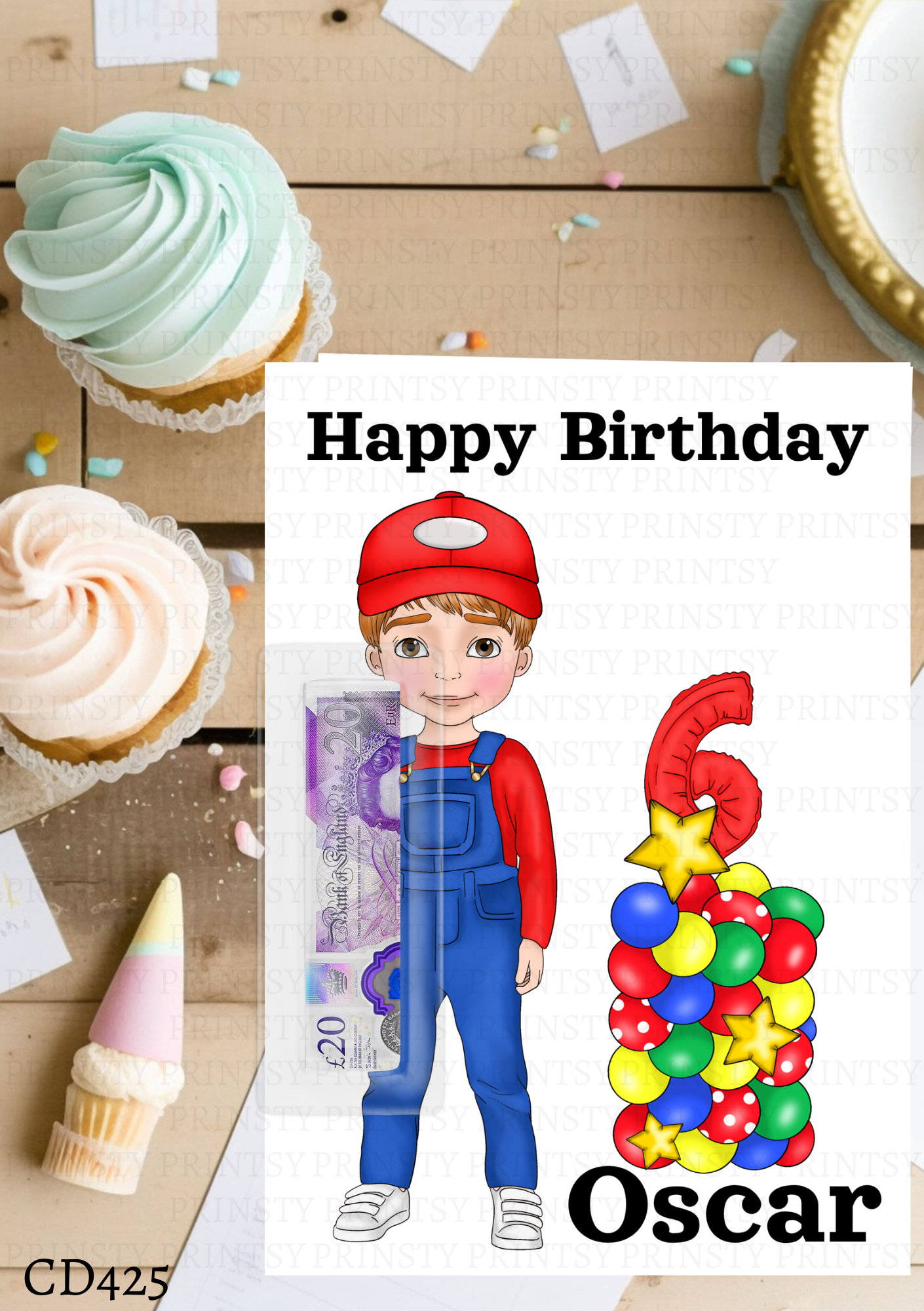 Green and Red Dungarees Dude Money Card