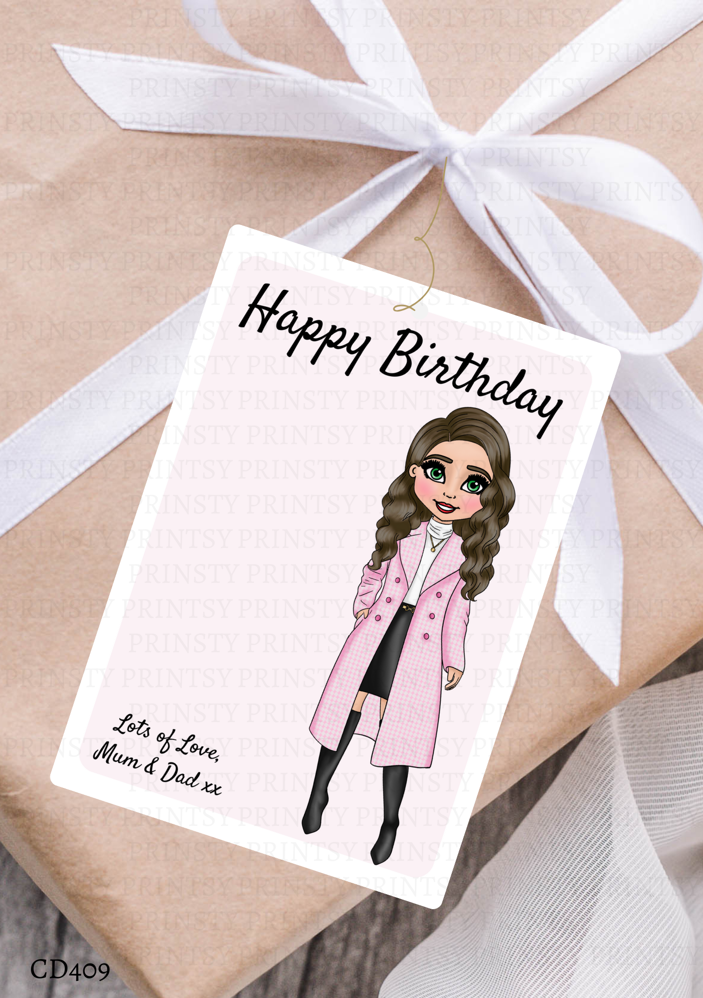 Elegant Dolly Gift Label