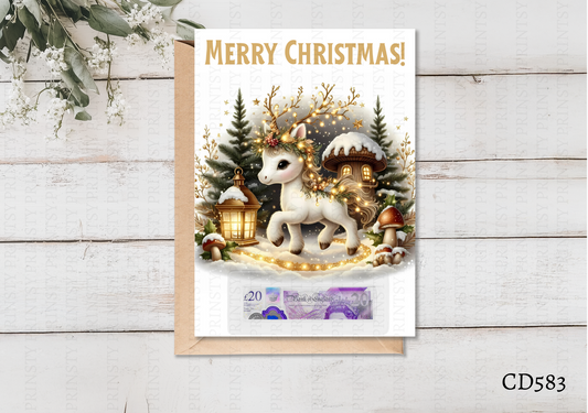 Christmas Unicorn Money Card
