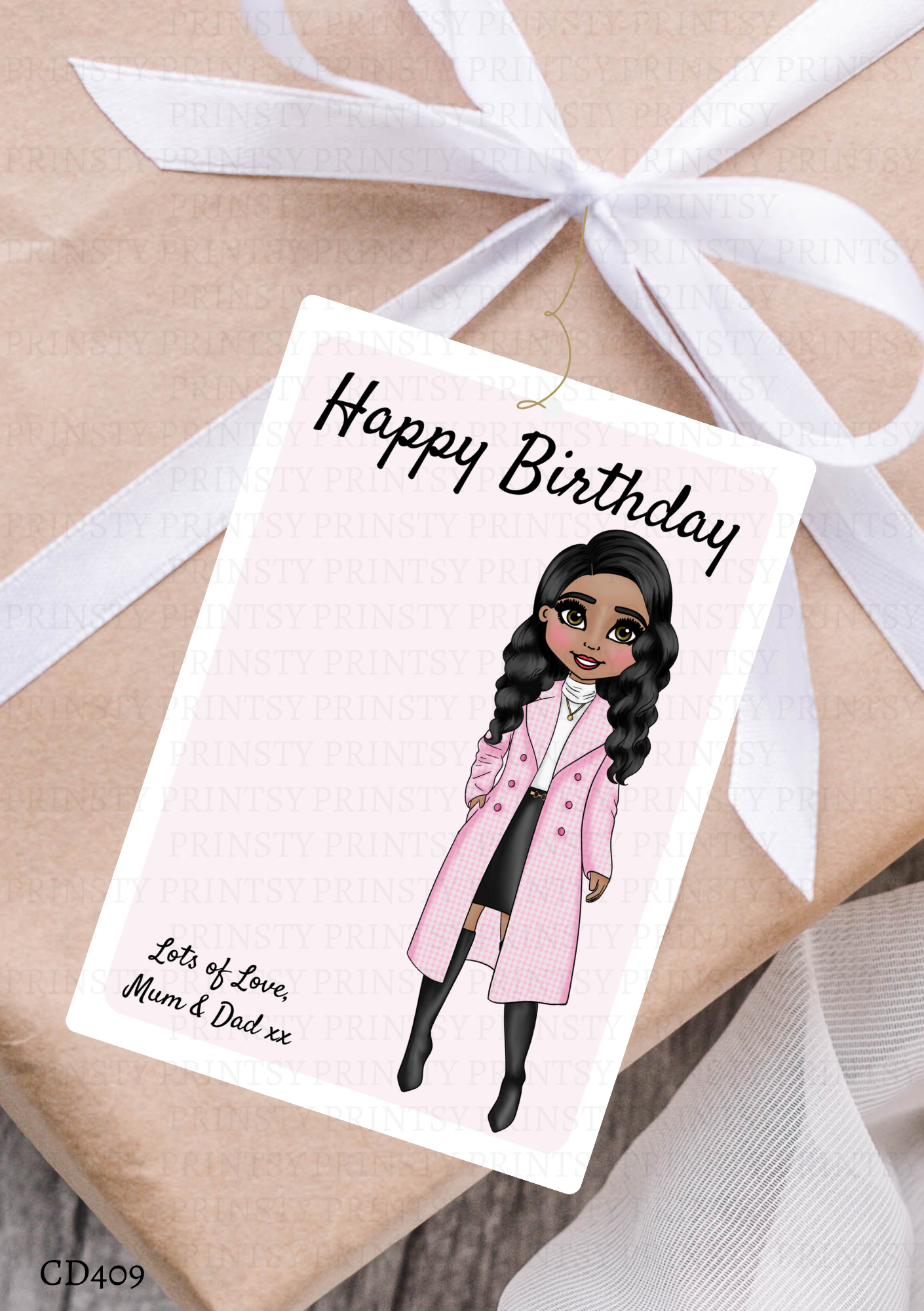 Elegant Dolly Gift Label