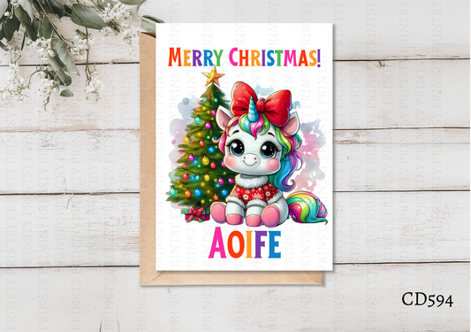 Christmas Unicorn Celebration Card