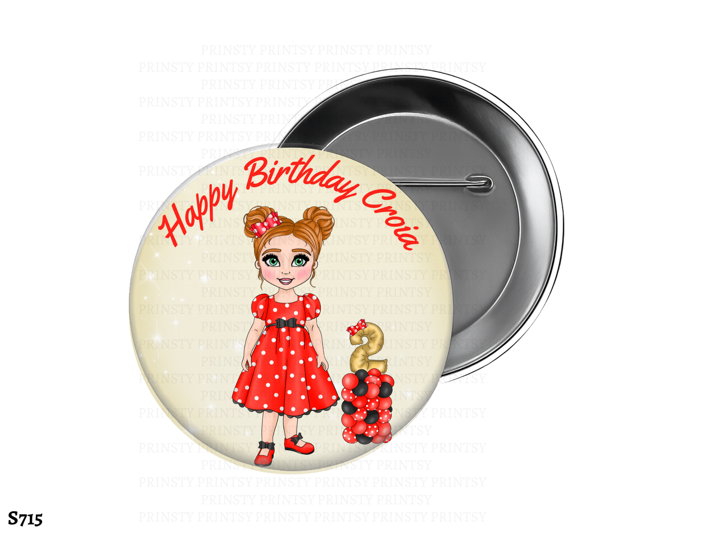 Spotty Dress Dolly BowBitz/Badges