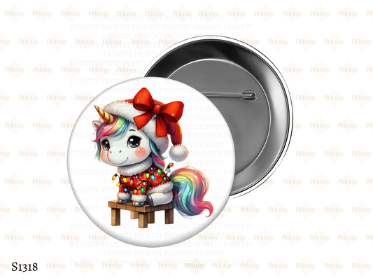 Christmas Unicorn BowBitz/Badges