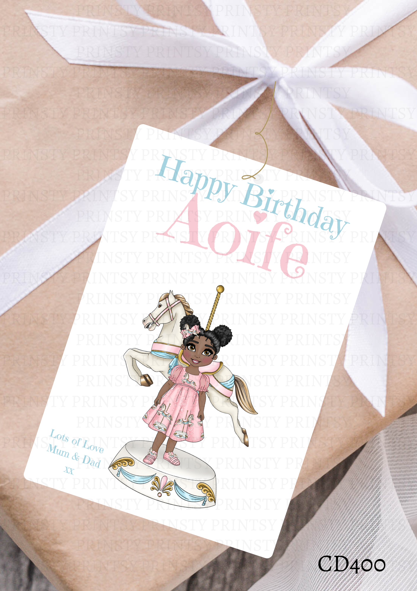 Carousel Dolly Gift Label