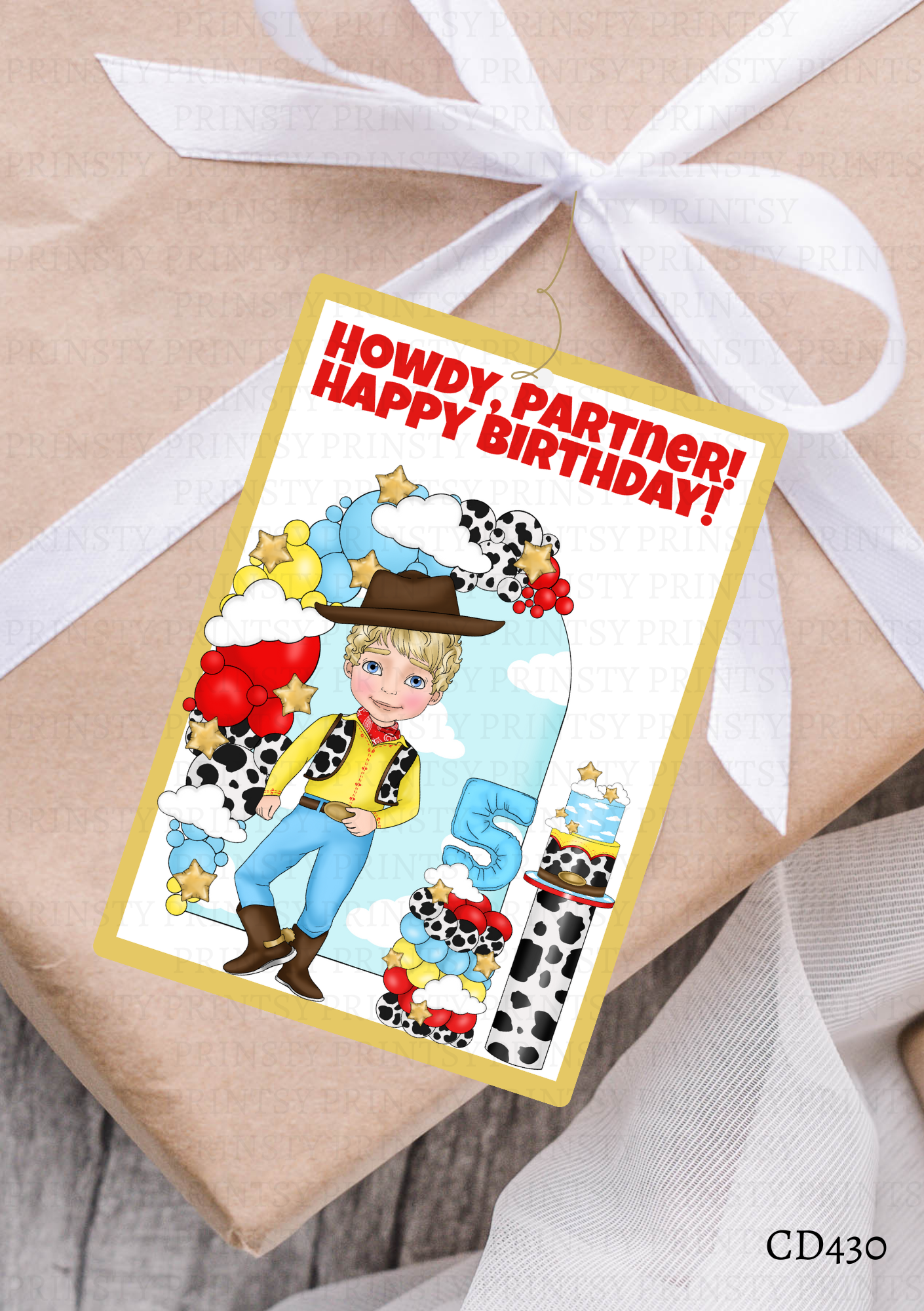 Toy Land Dude Gift Label