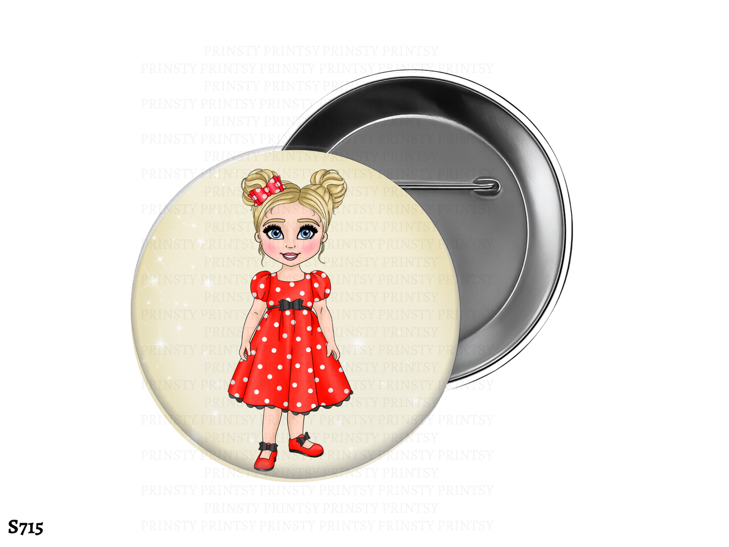 Spotty Dress Dolly BowBitz/Badges