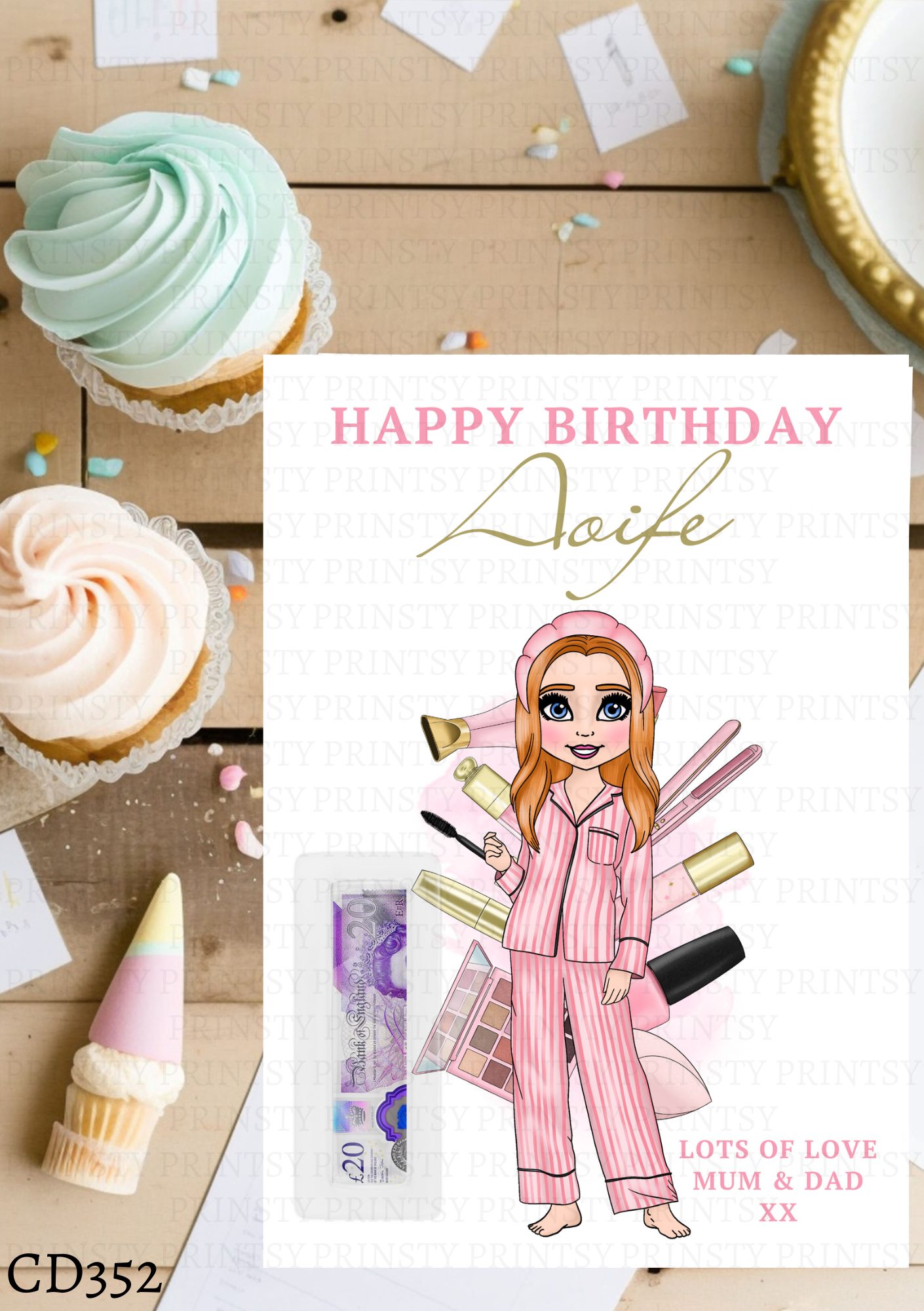 Make Up Dolly Money Card