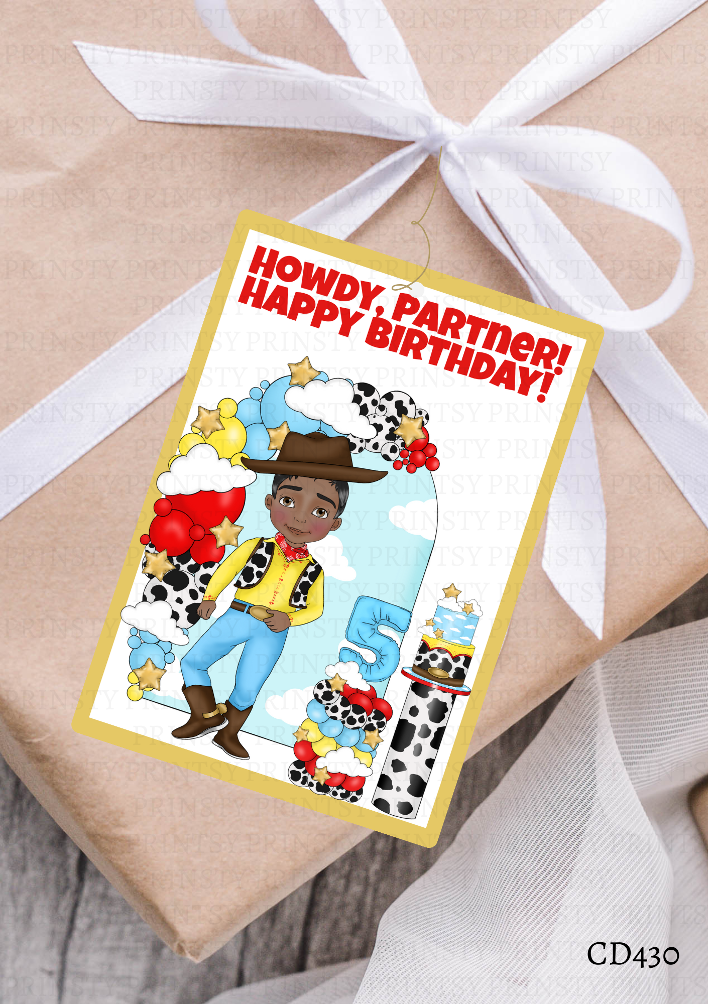 Toy Land Dude Gift Label