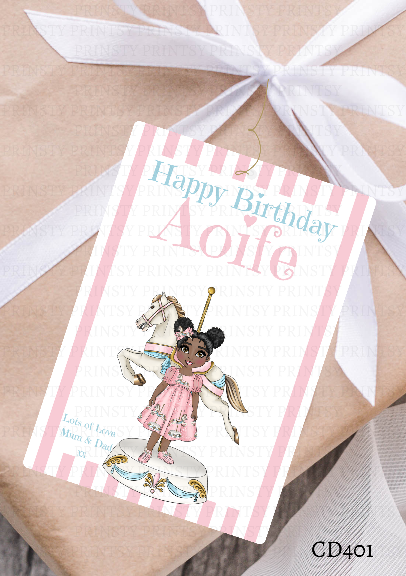 Carousel Dolly Gift Label