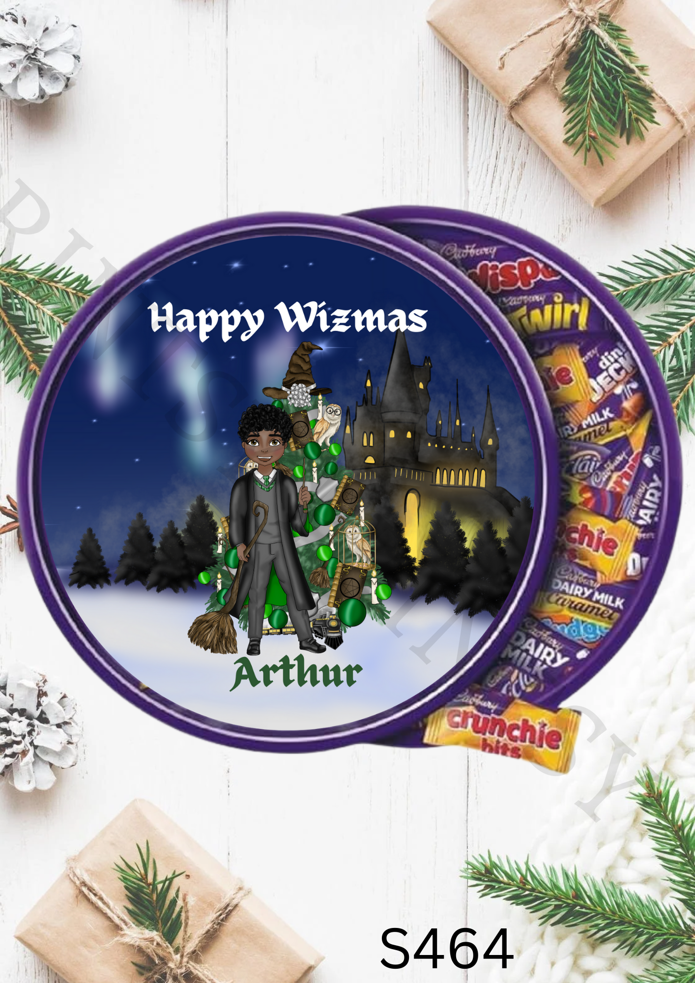 Dude Christmas Wizard Chocolate Tub Sticker