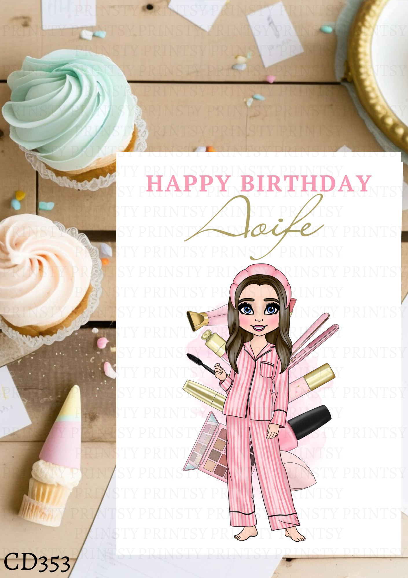 Make Up Dolly Celebration Card