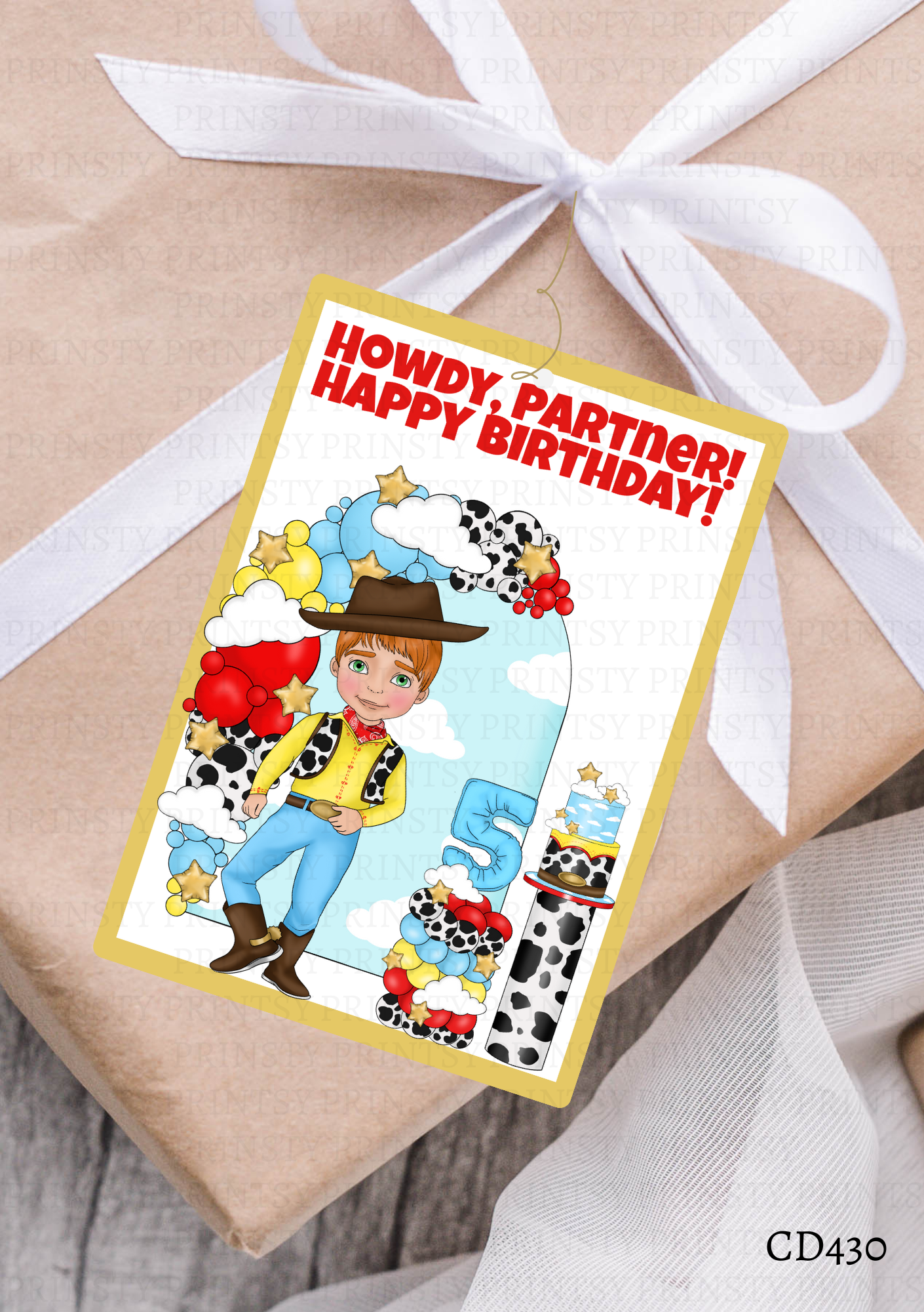 Toy Land Dude Gift Label