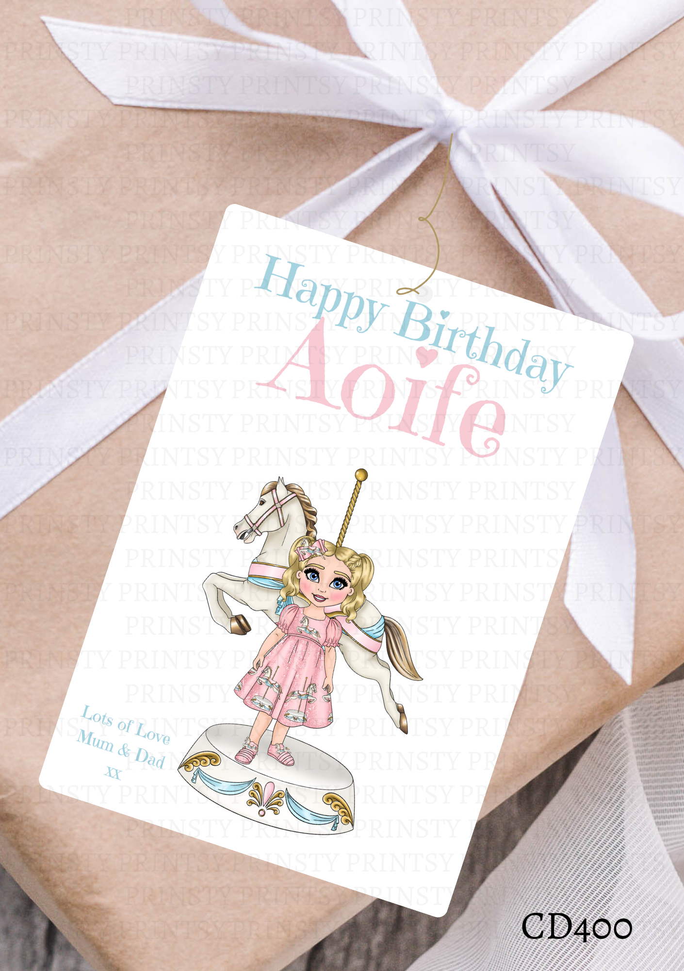 Carousel Dolly Gift Label