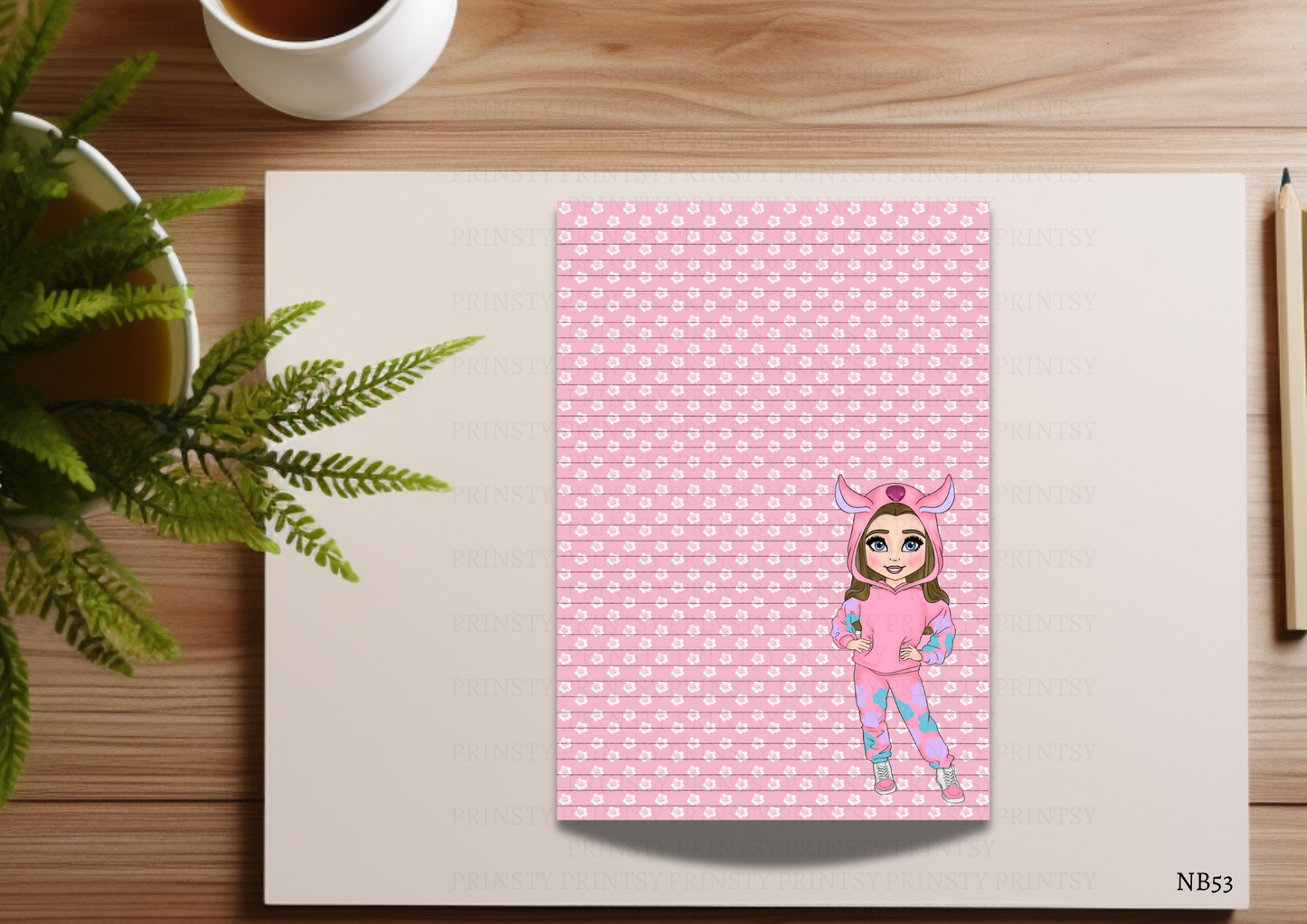 Pink Hawaiian Dolly Note Book