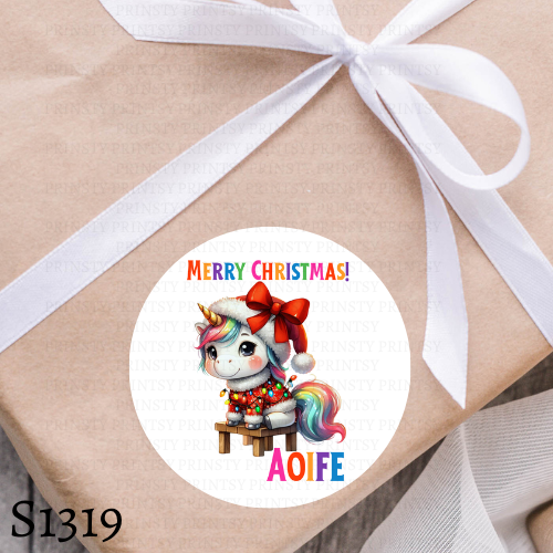 Christmas Unicorn Sticker Sheet