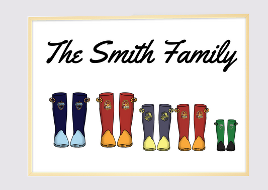 Family Boot Wall Art