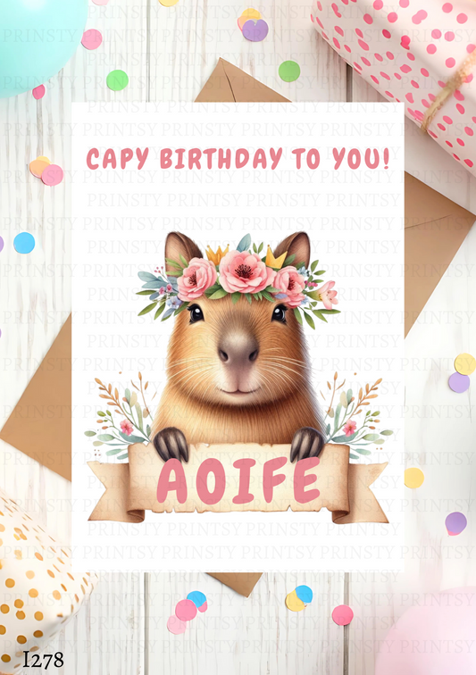 Capybara Celebration Card