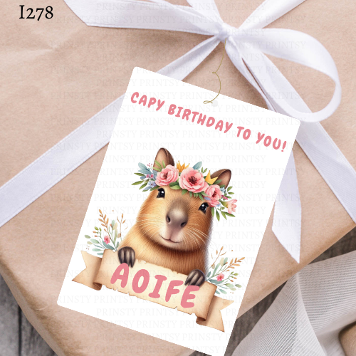 Capybara Gift Label