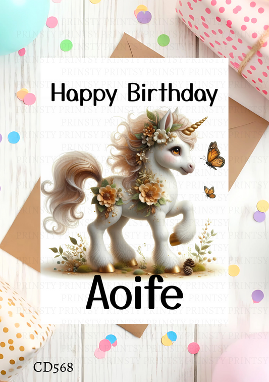 Autumn Unicorn Celebration Card