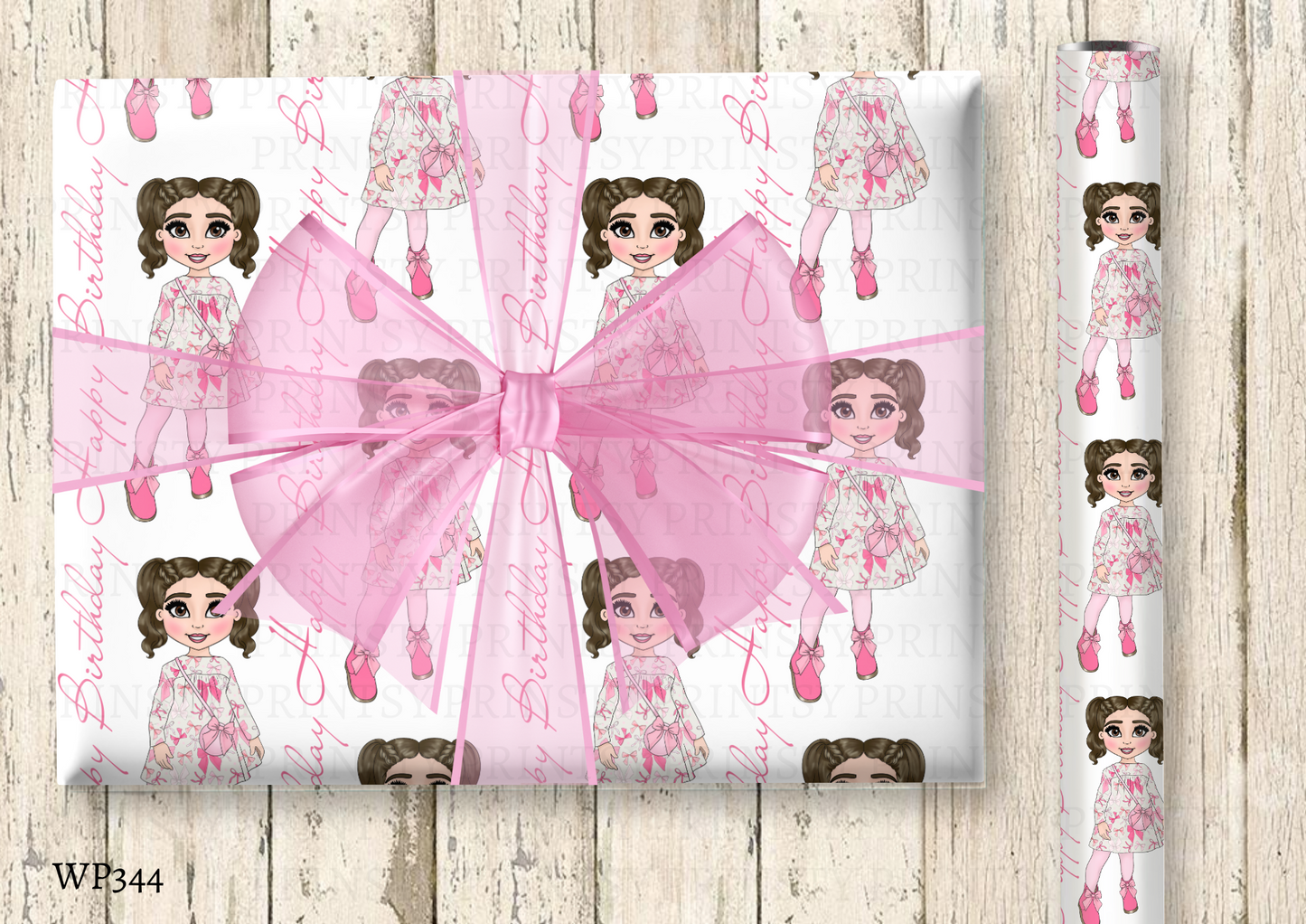 Bow Print Dolly Wrapping Paper