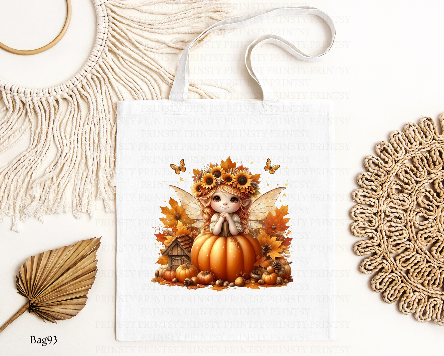 Sunflower Autumn Fairy Tote Bag
