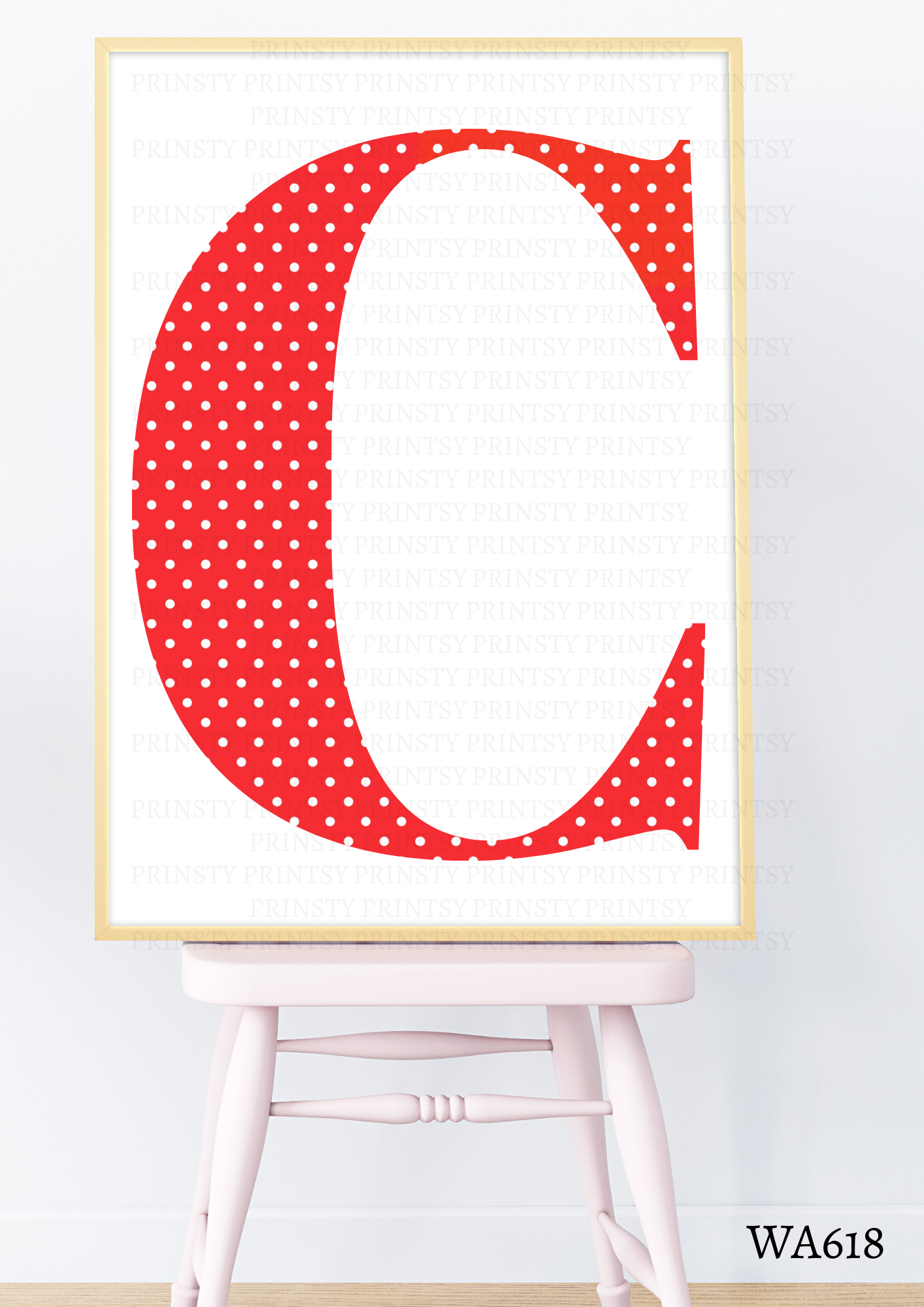 Spotty Dress Dolly Wall Art