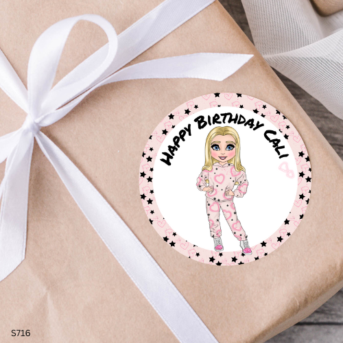 Pink Heart Graffiti Dolly Sticker Sheet