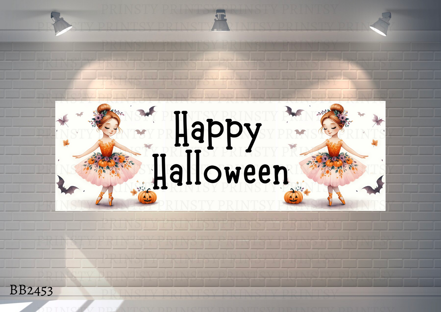 Cute Halloween Ballerina Banner
