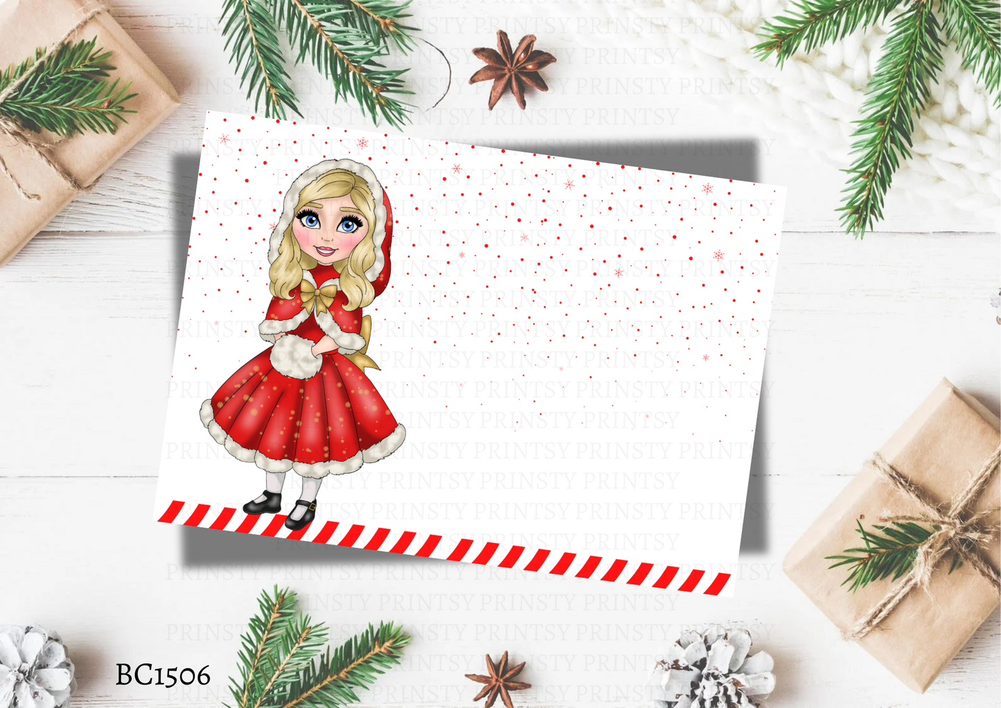 Christmas Dolly Bow Card