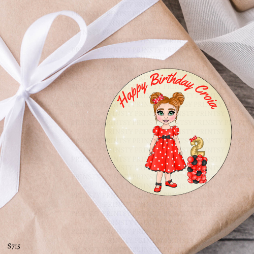 Spotty Dress Dolly Sticker Sheet