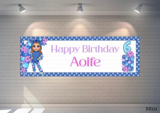 Blue Hawaiian Dolly Banner