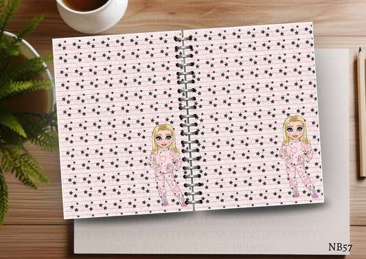 Pink Heart Graffiti Dolly Note Book