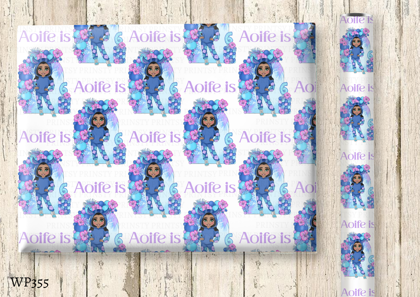 Blue Hawaiian Dolly Wrapping Paper