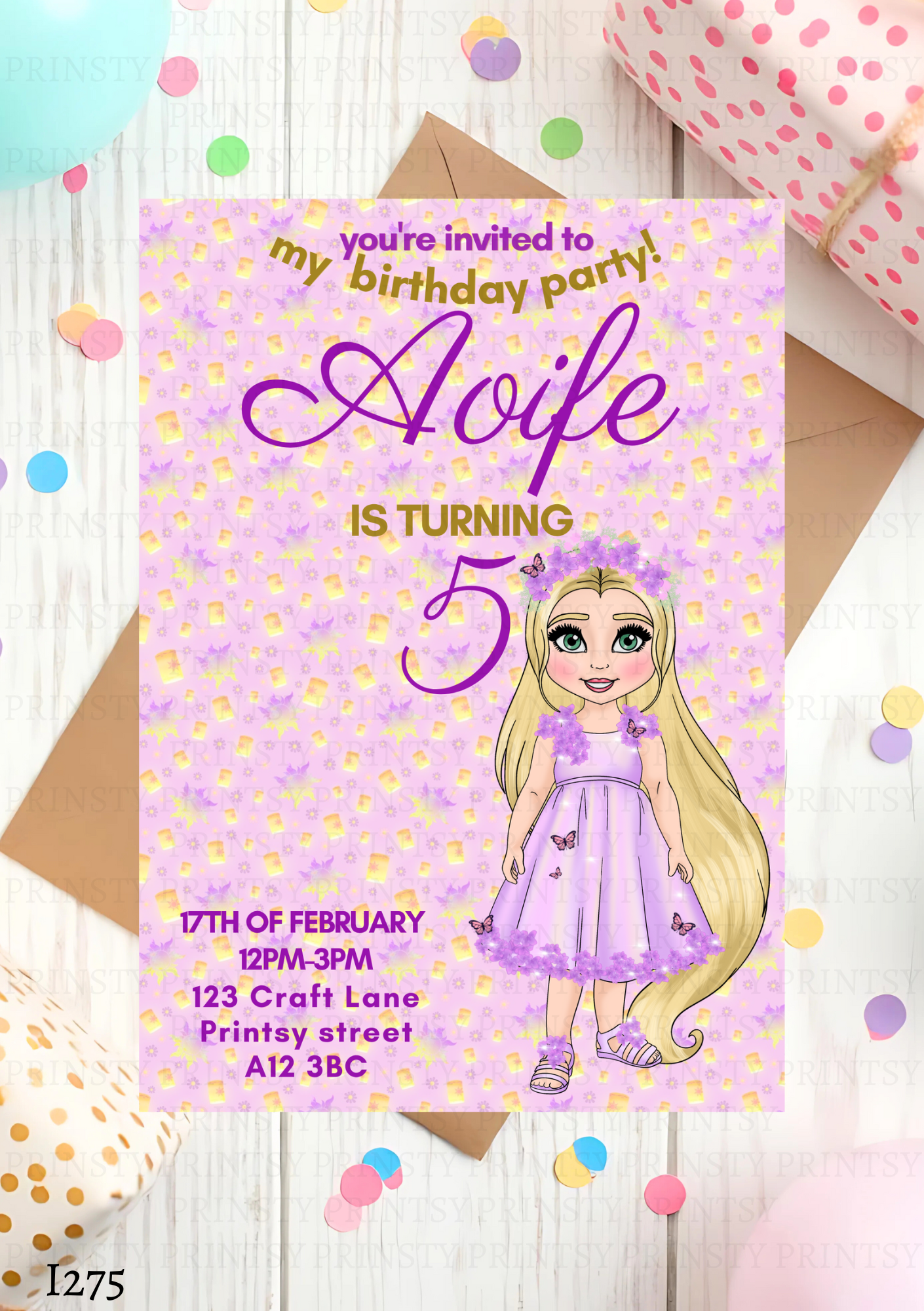 Punzie Dolly Invite