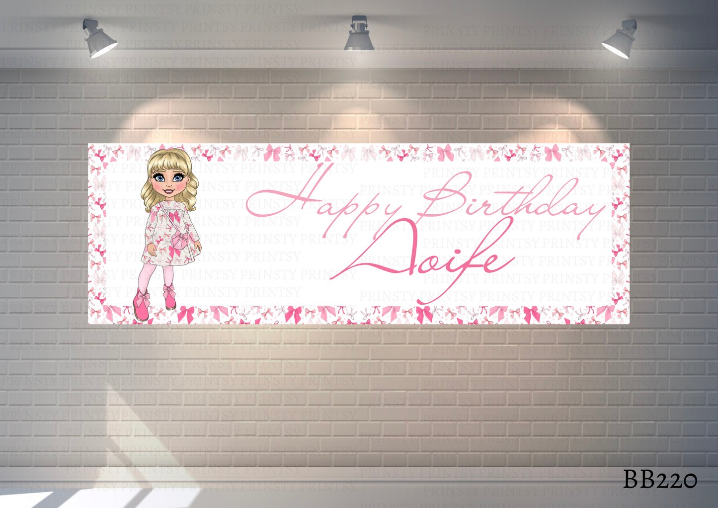 Bow Print Dolly Banner