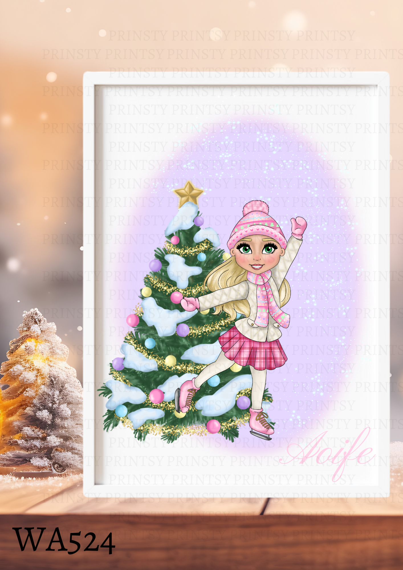 Ice Skating Dolly Wall Art