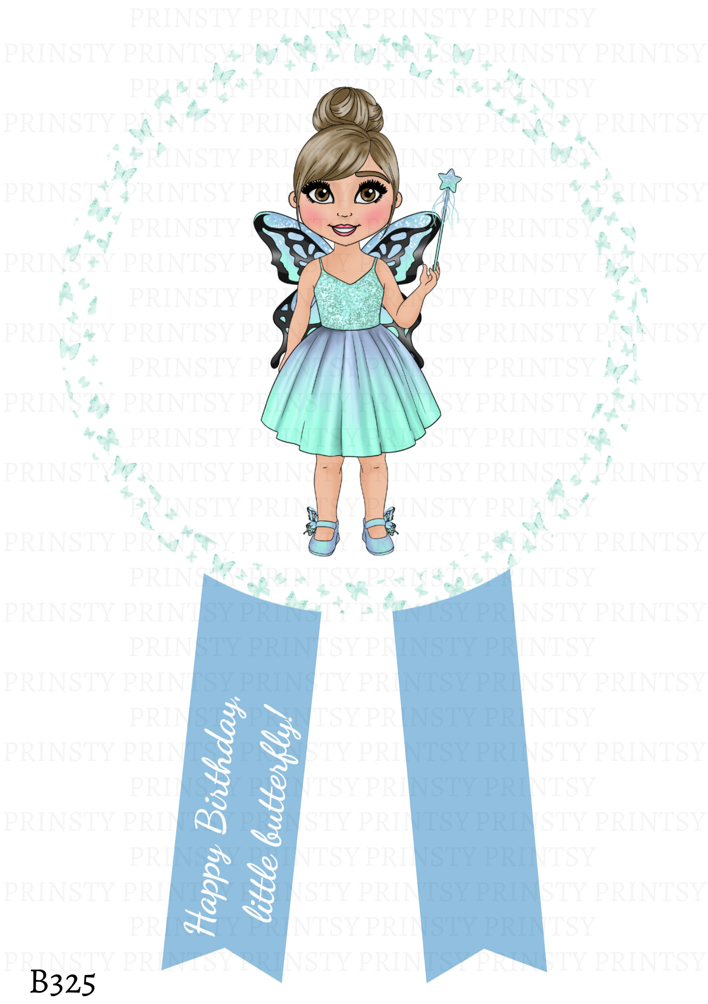 Blue Butterfly Dolly Badge