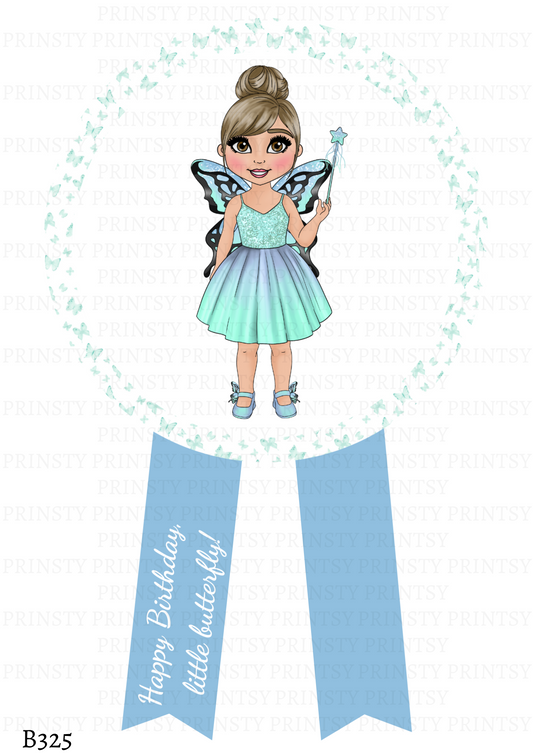 Blue Butterfly Dolly Badge