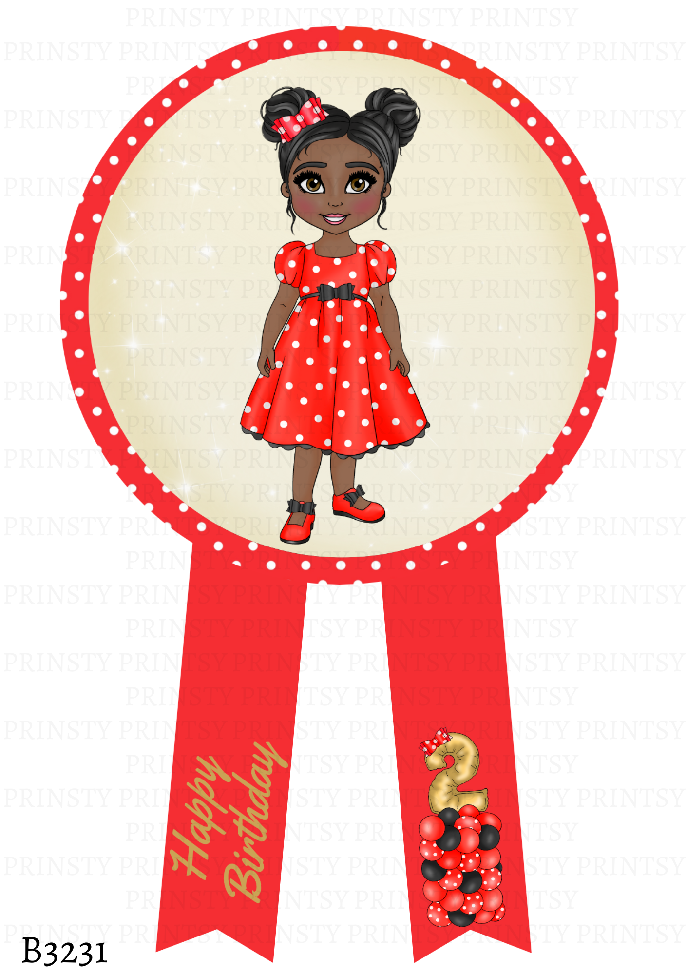 Spotty Dress Dolly Badge