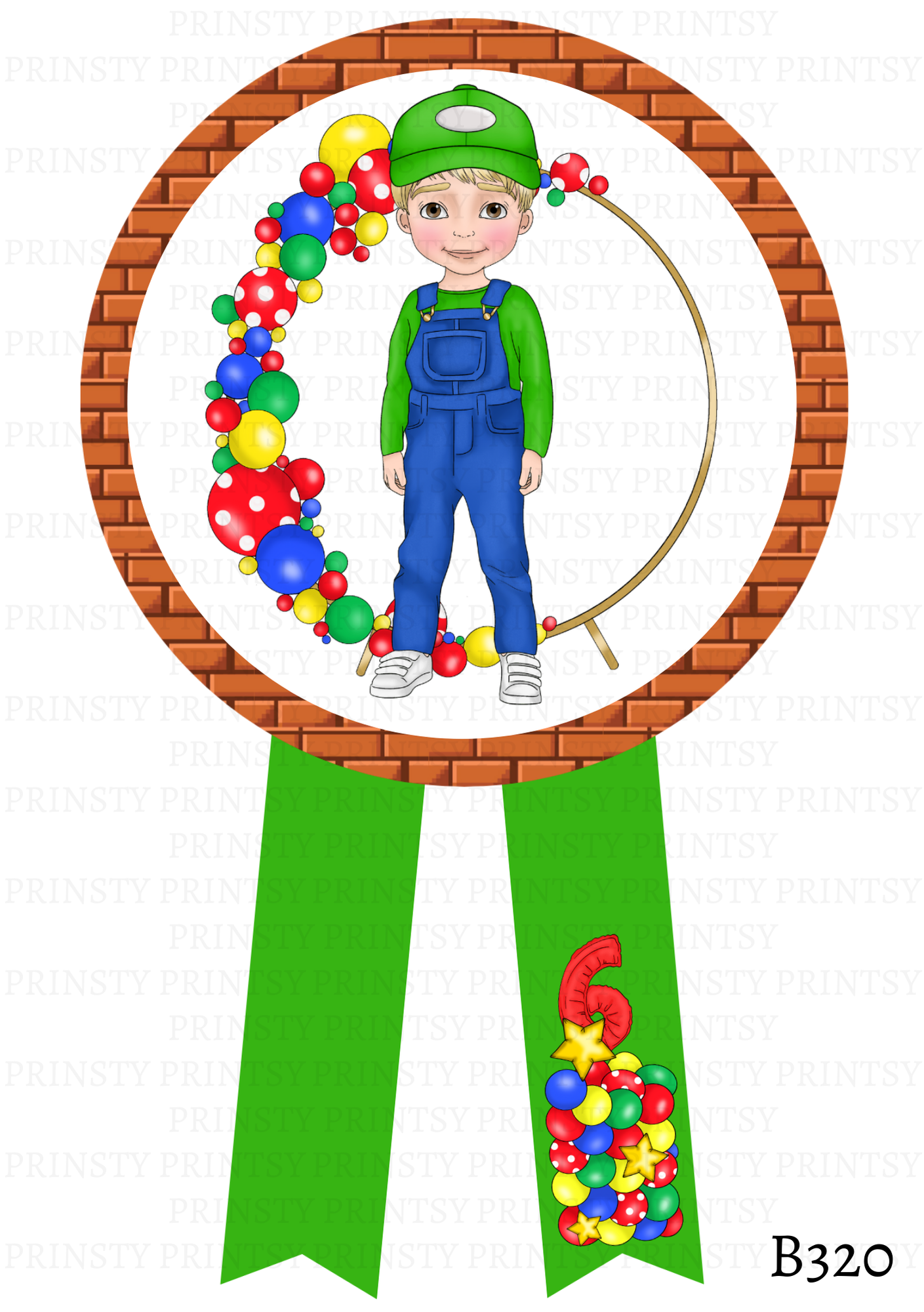 Green and Red Dungarees Dude Badge