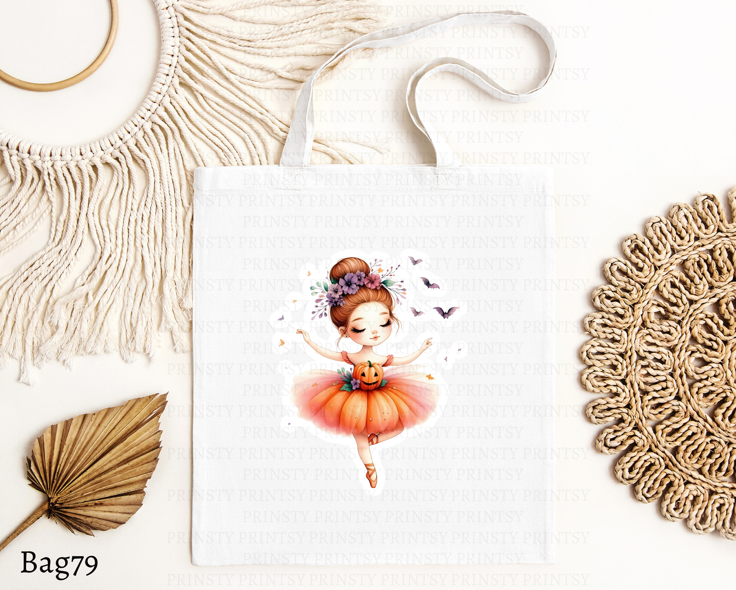 Cute Halloween Ballerina Tote Bag