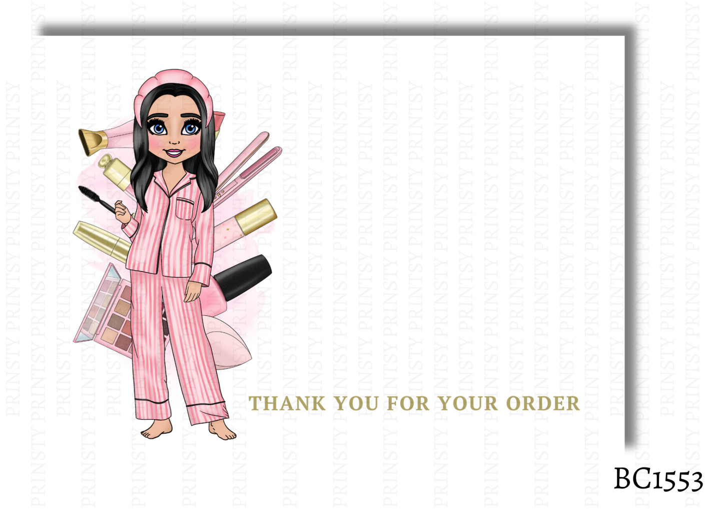 Make Up Dolly Bow Card