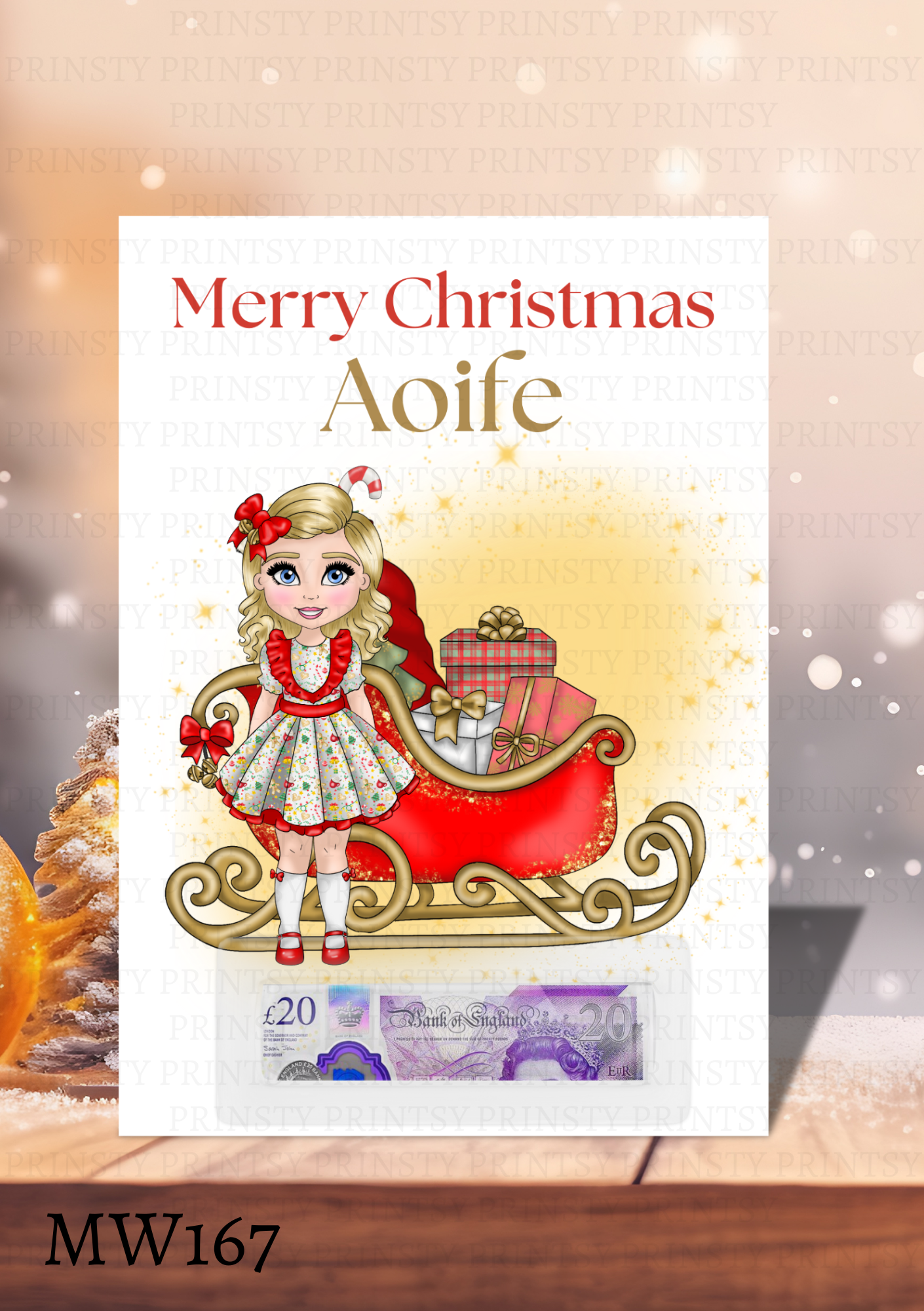 Christmas Dolly Money Card