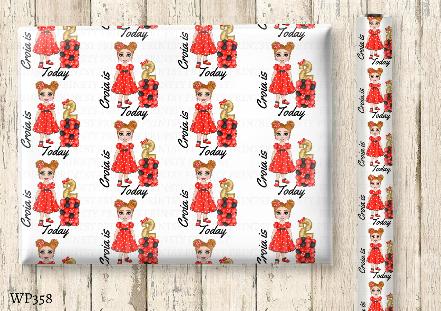 Spotty Dress Dolly Wrapping Paper