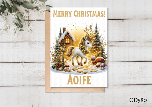Christmas Unicorn Celebration Card