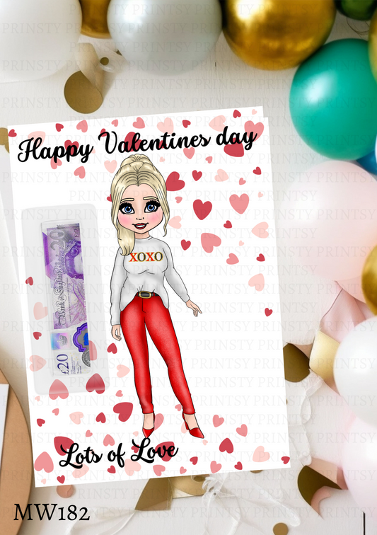 Dolly Valentine's Money Card