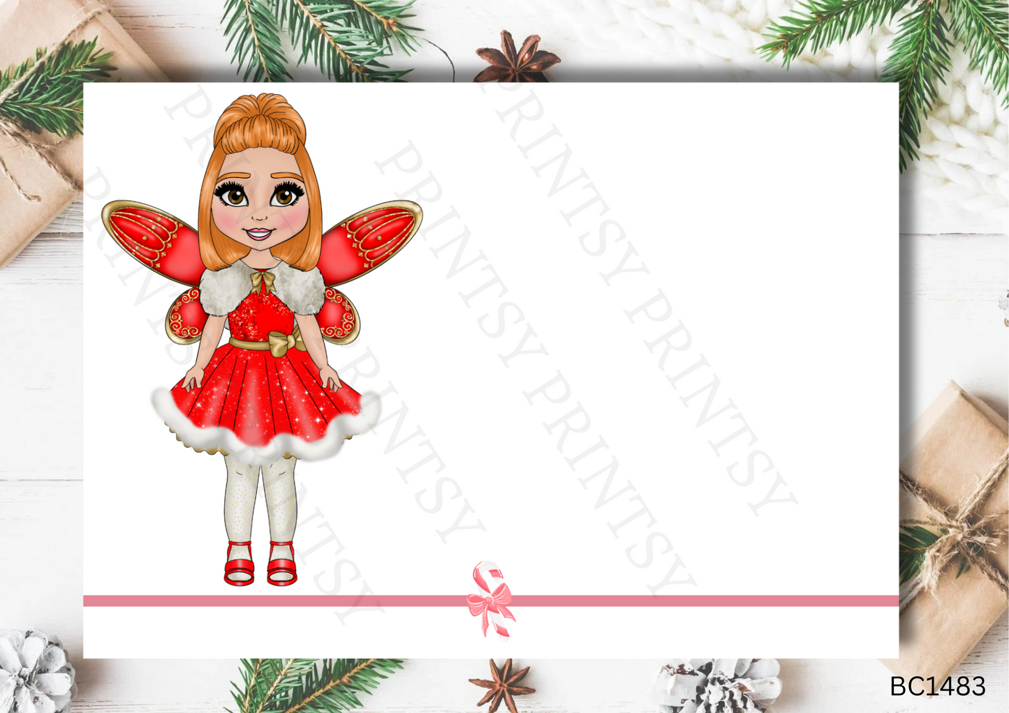 Christmas Fairy Bow Card