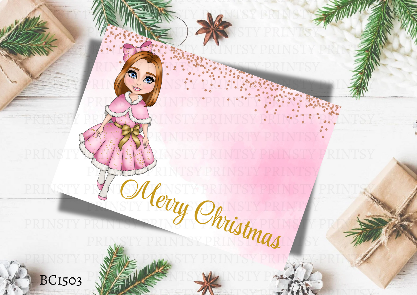 Christmas Dolly Bow Card