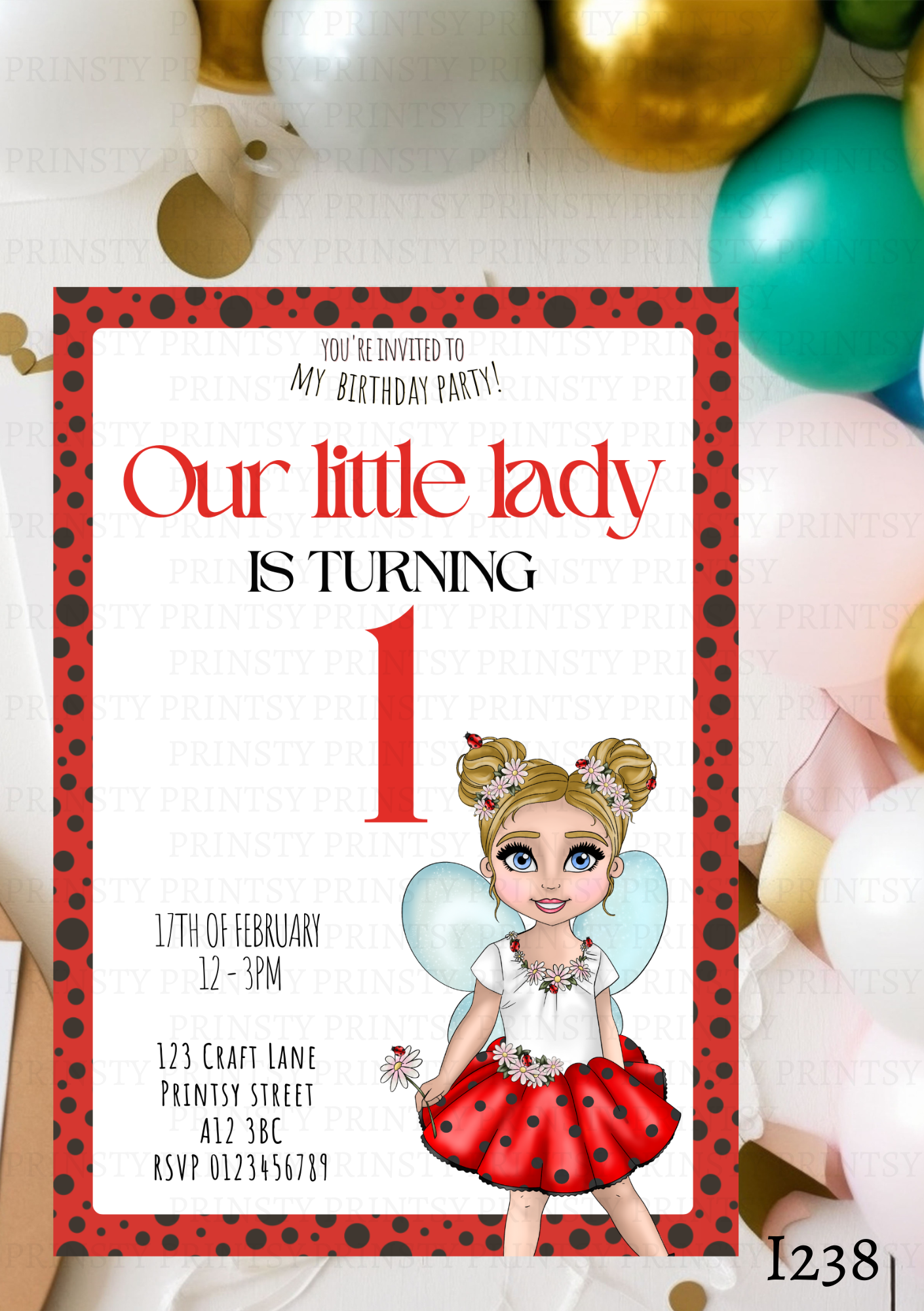 Little Ladybird Dolly Invite