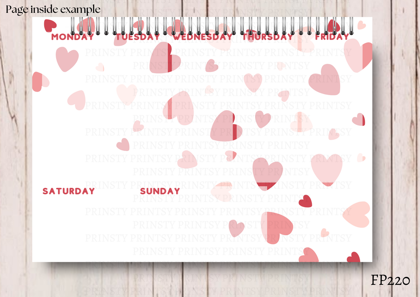 Valentine's Weekly Planner